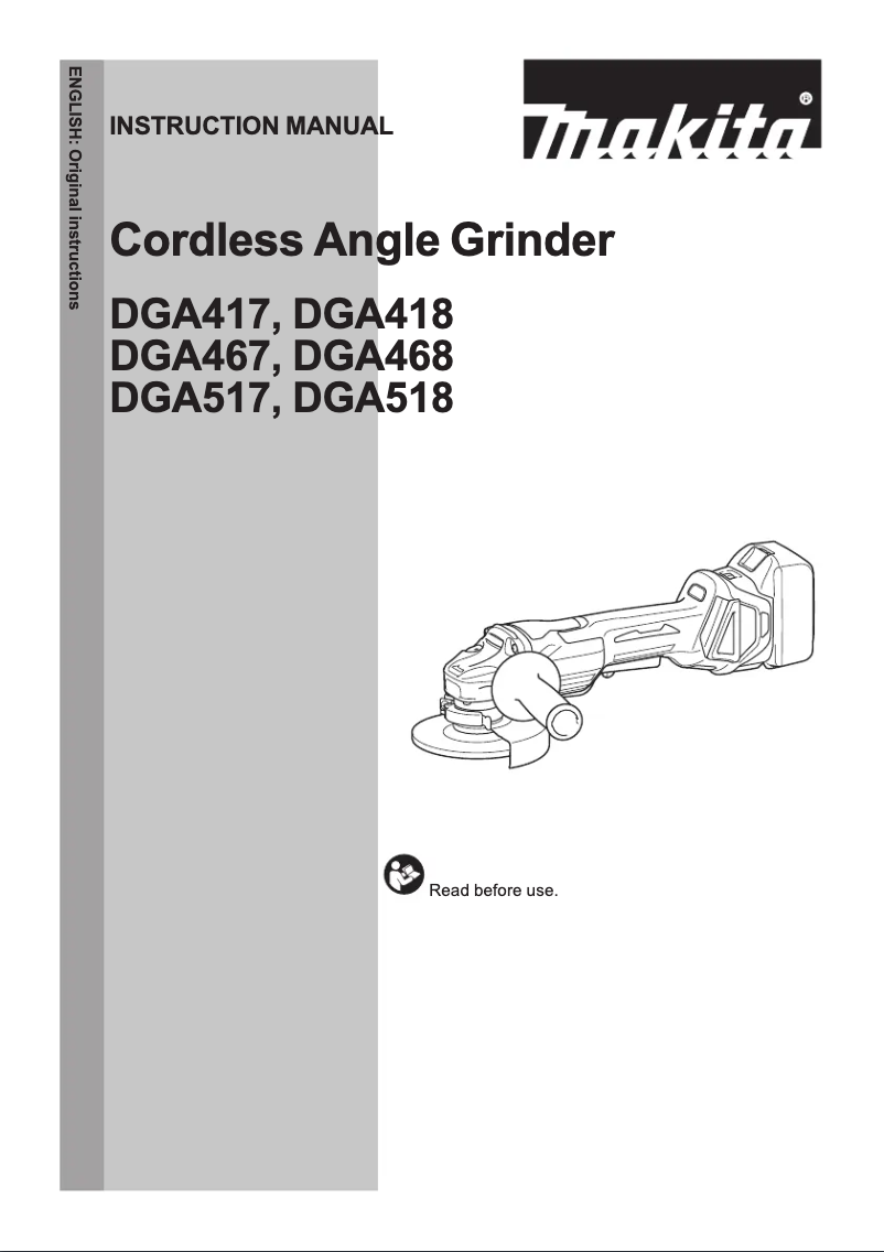 Página 1 del manual Manual de usuario Makita DGA517RTJ