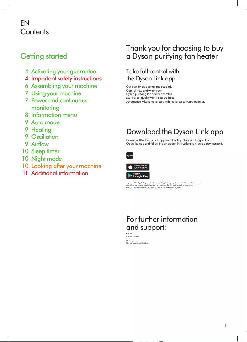 Imagen de la primera página del manual del dispositivo Pure Hot+Cool