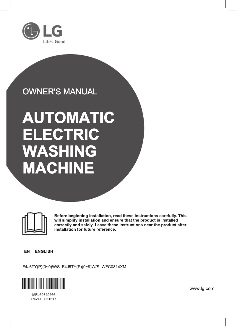Imagen de la primera página del manual del dispositivo WFC0814XM