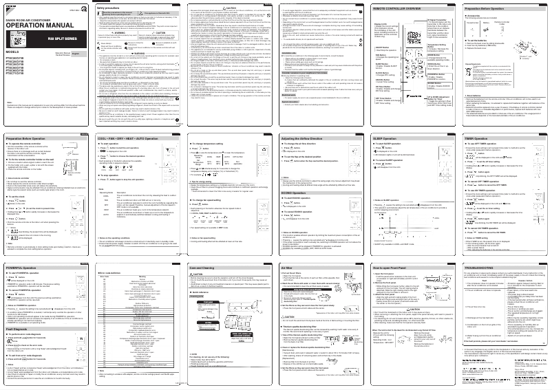Página nº 1 - Manual de usuario Daikin FTXC35CV1B