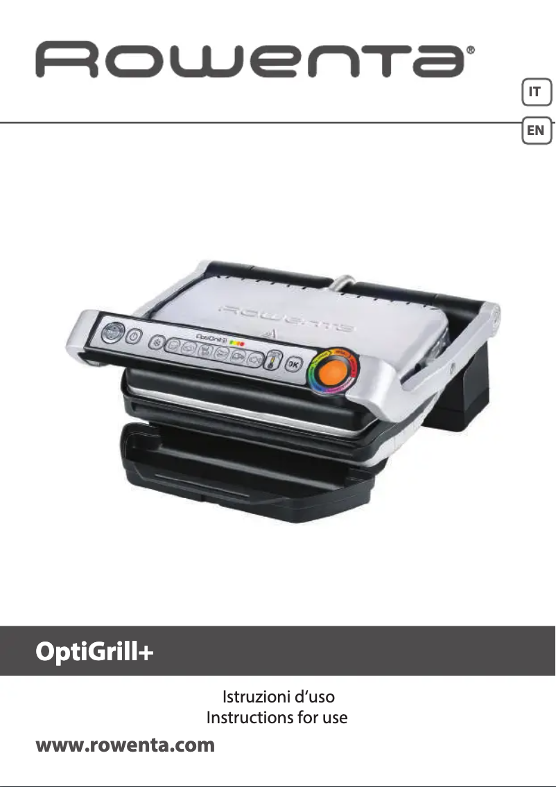 Imagen de la primera página del manual del dispositivo OptiGrill+ GR712D