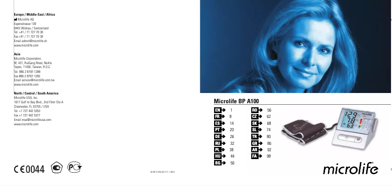 Página 1 del manual Manual de usuario Microlife A100