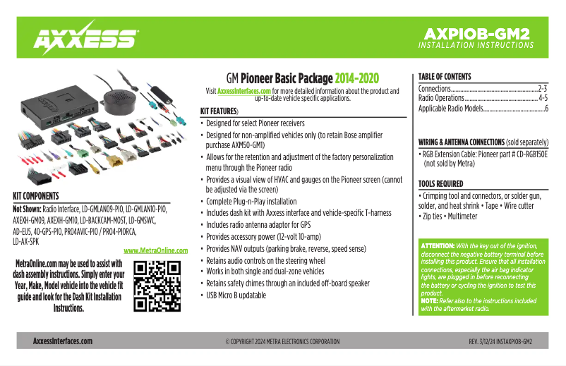 Imagen de la primera página del manual del dispositivo AXPIOB-GM2