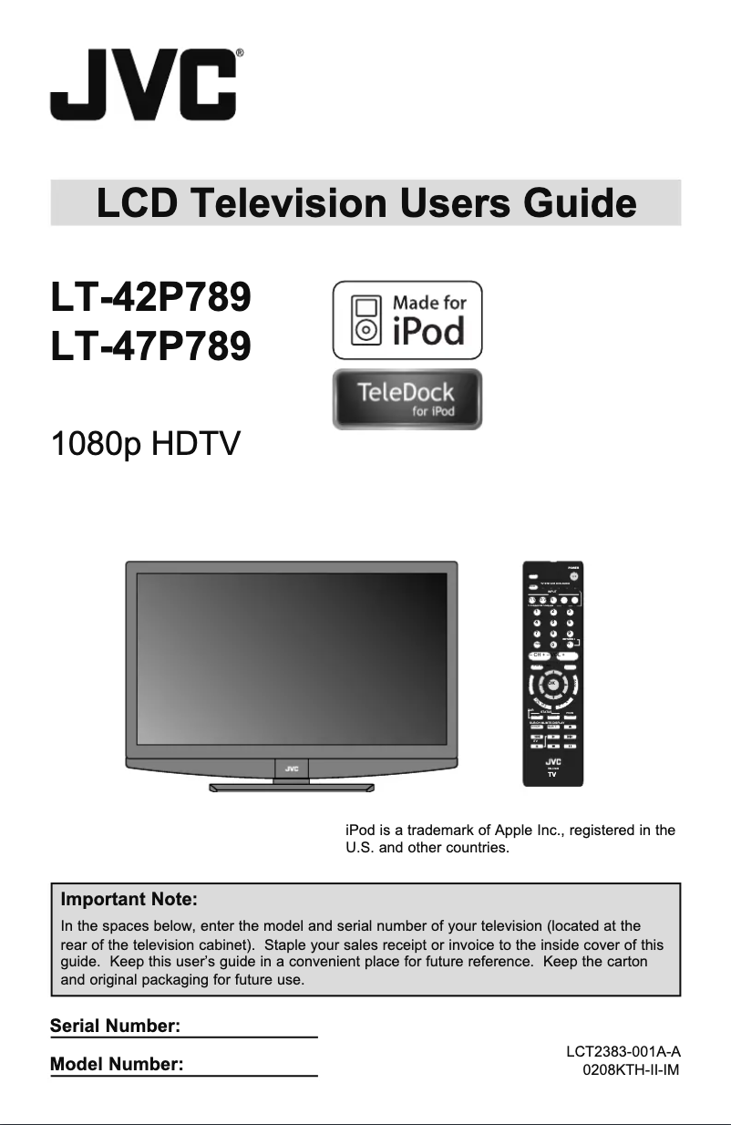 Página 1 del manual Manual de usuario JVC LT-47P789