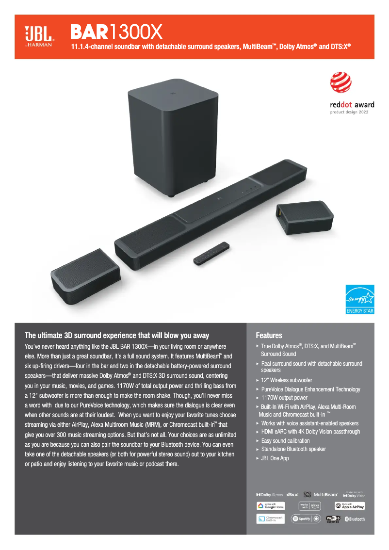 Imagen de la primera página del manual del dispositivo Bar 1300