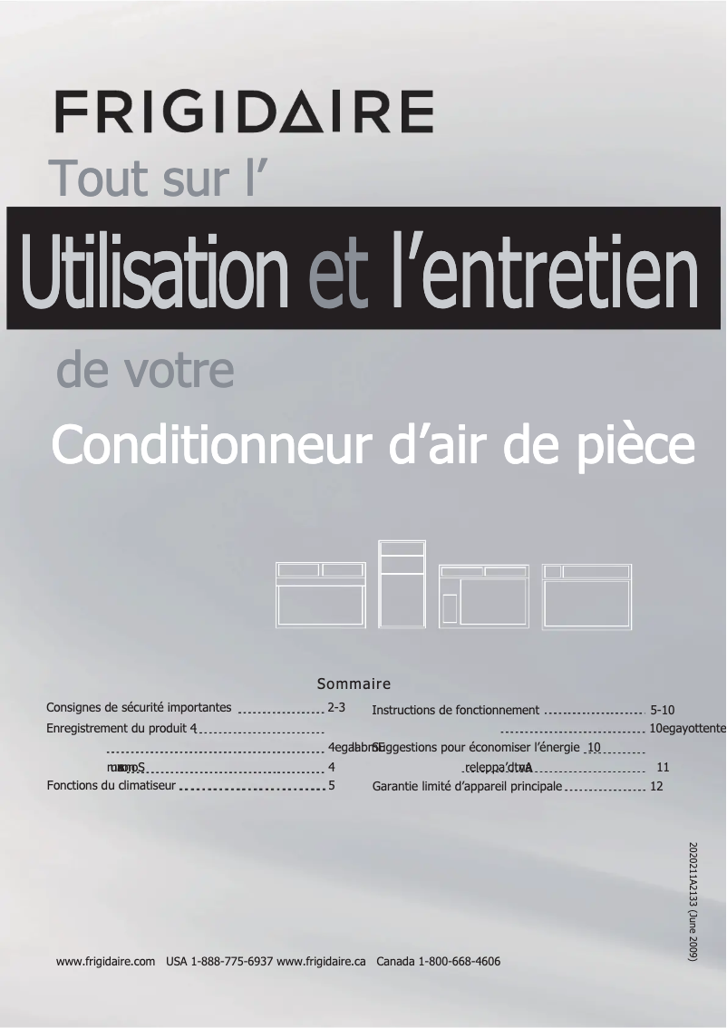 Página nº 1 - Manual de usuario Frigidaire LRA107CV1