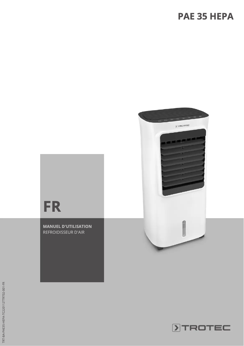 Página 1 del manual Manual de usuario Trotec PAE 35 HEPA