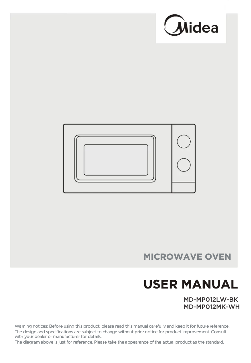 Imagen de la primera página del manual del dispositivo MD-MP012MK-WH