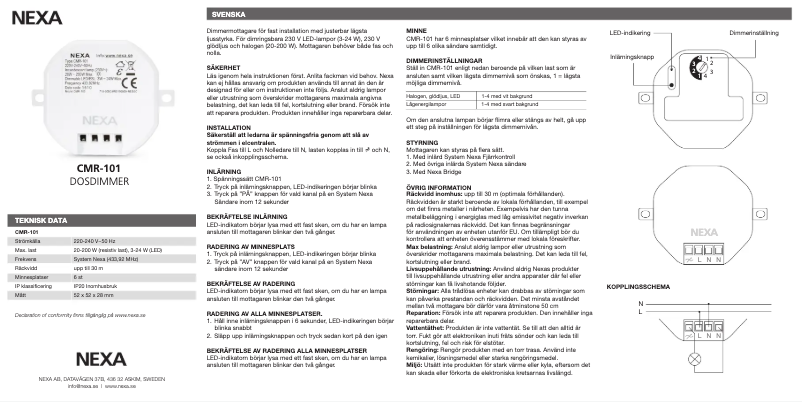 Página 1 del manual Manual de usuario Nexa CMR-101