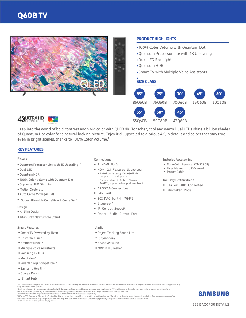 Imagen de la primera página del manual del dispositivo QN60Q60BAFXZA