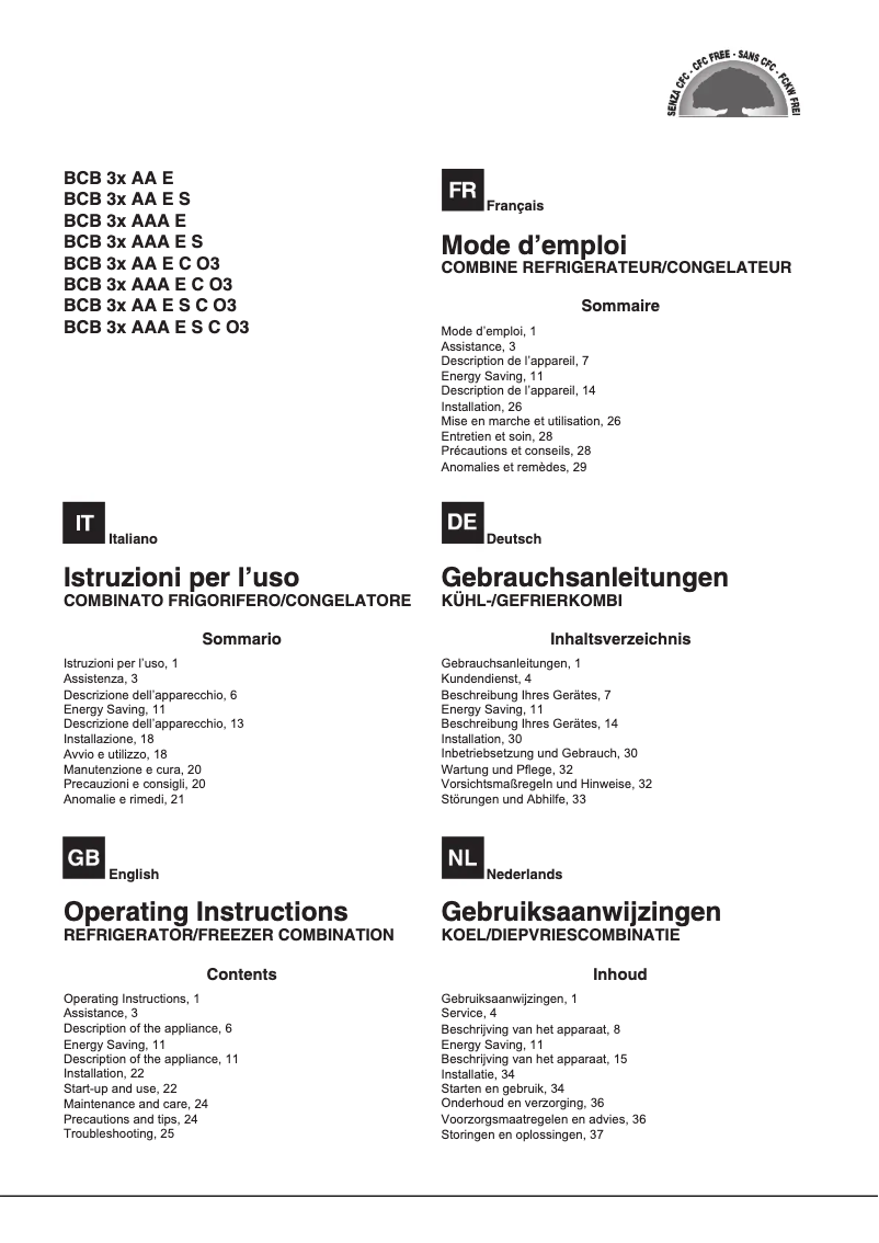 Imagen de la primera página del manual del dispositivo BCB 31 AAA E C O3