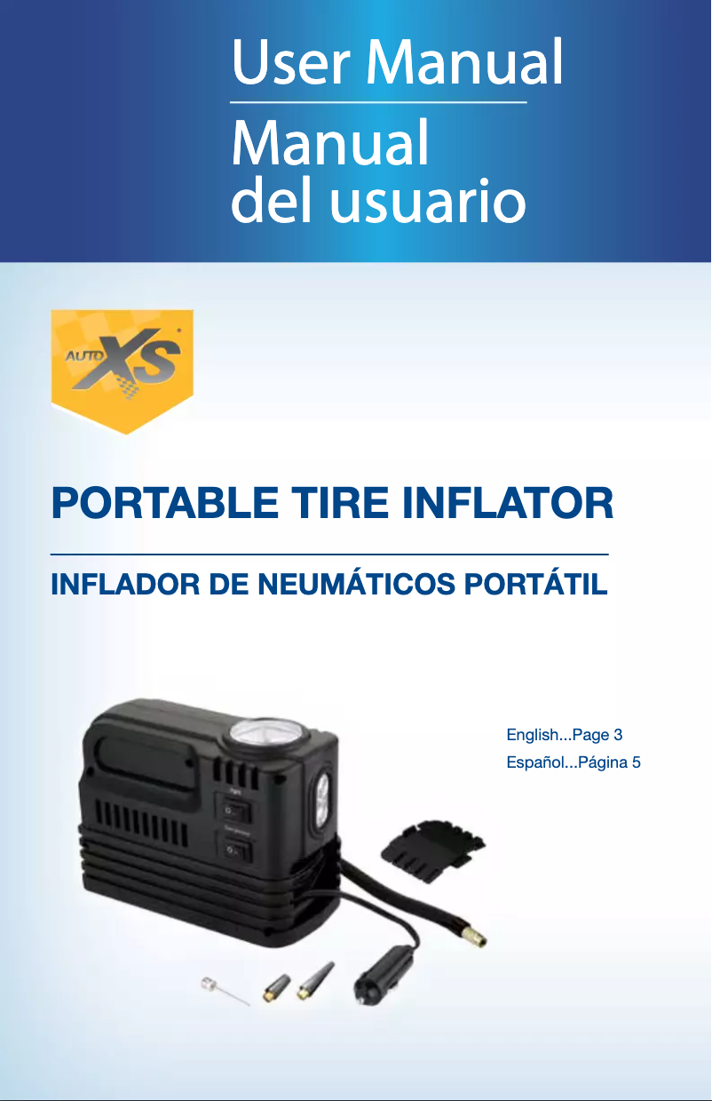 Página 1 del manual Manual de usuario Auto XS Portable Tire Inflator