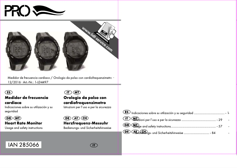Página 1 del manual Manual de usuario Crivit 1-LD4497 IAN 285066
