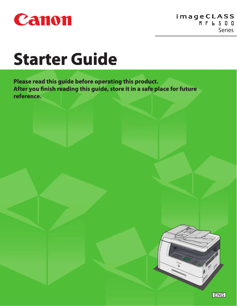 Imagen de la primera página del manual del dispositivo imageCLASS MF6540