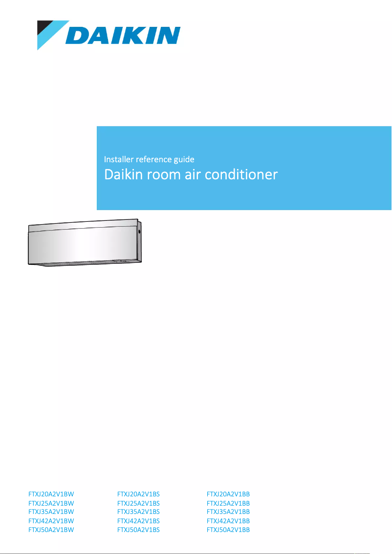 Página nº 1 - Guía de instalación Daikin FTXJ20A2V1BS