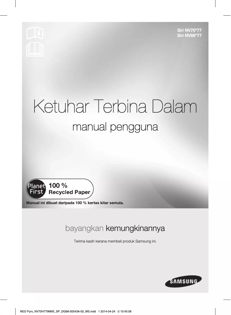 Imagen de la primera página del manual del dispositivo NV70H7796MS