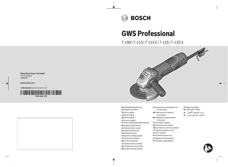 Página 1 del manual Manual de usuario Bosch GWS 7-100 Professional