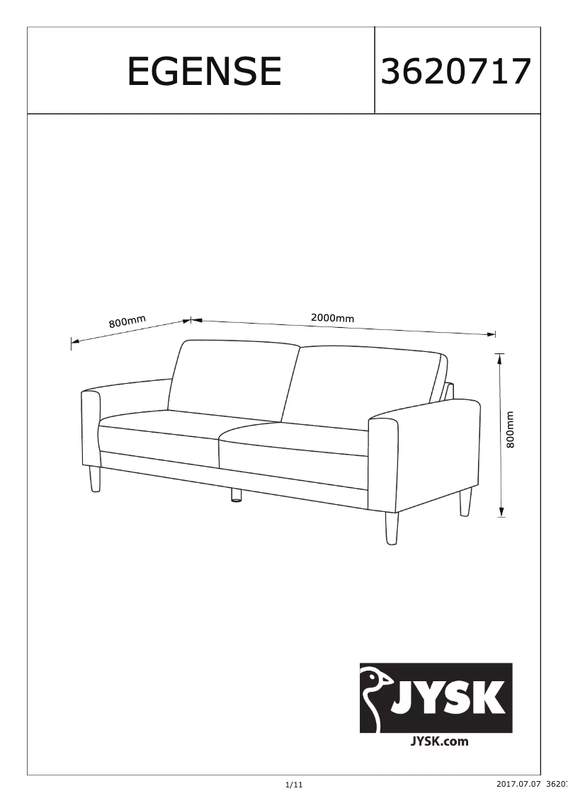 Página nº 1 - Manual de usuario JYSK Egense (200x80x80)