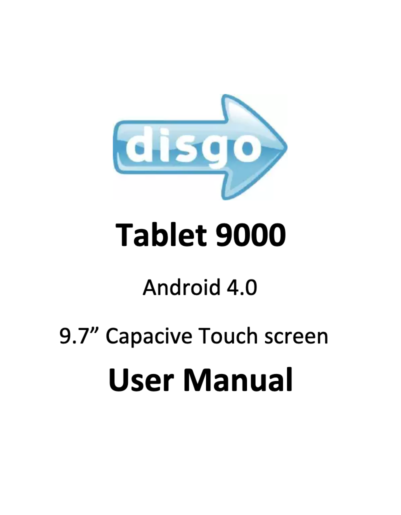 Imagen de la primera página del manual del dispositivo Tablet 9000