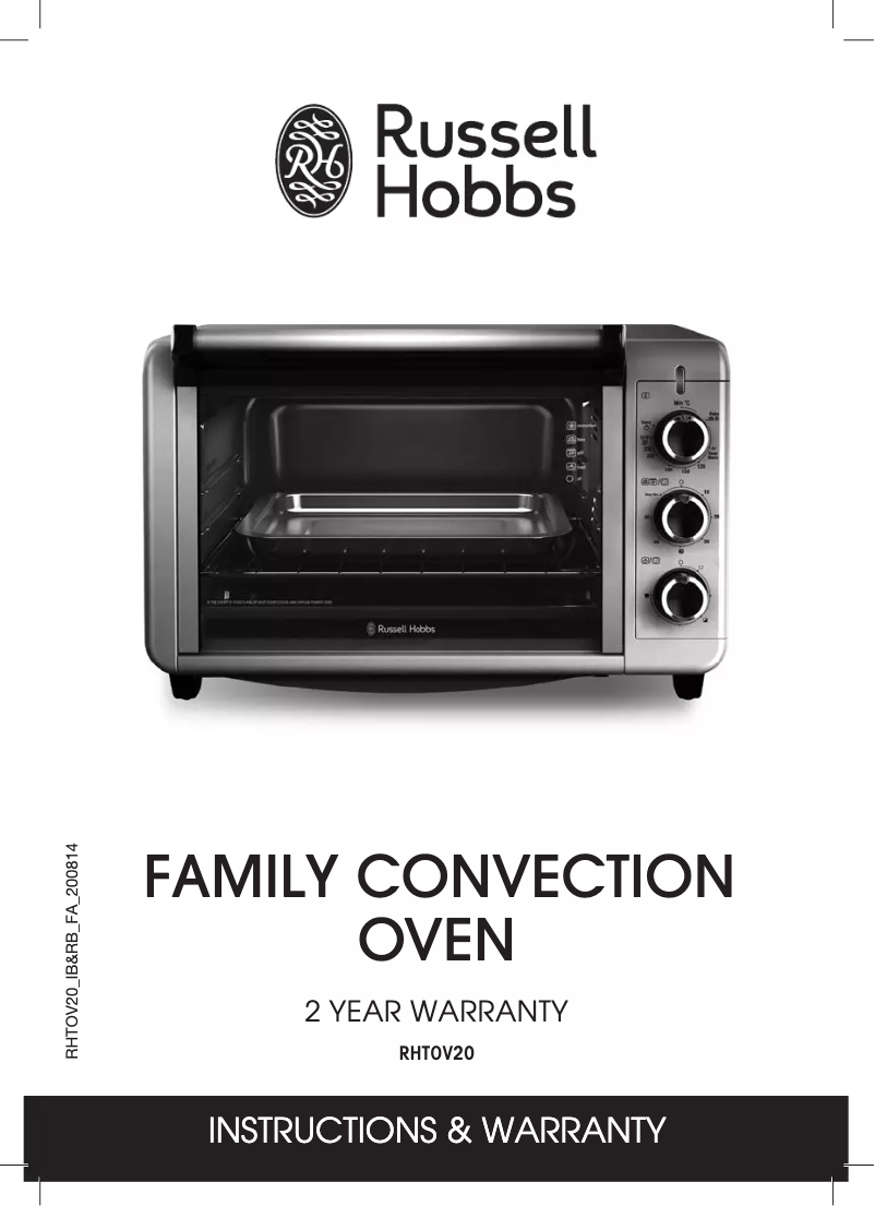 Imagen de la primera página del manual del dispositivo RHTOV20