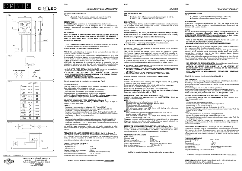 Página 1 del manual Manual de usuario Orbis DIM LED