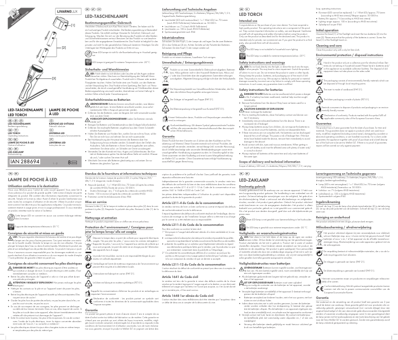 Página 1 del manual Manual de usuario Livarno Lux IAN 288694