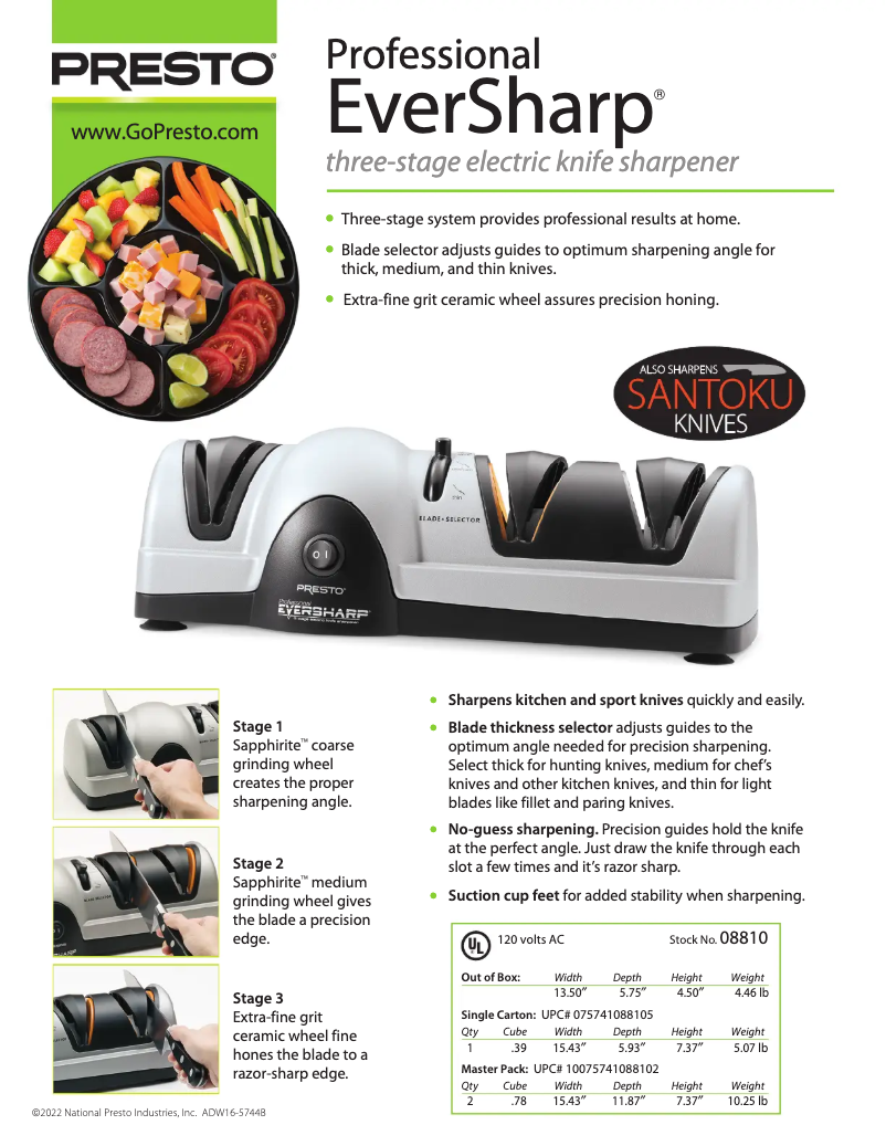 Imagen de la primera página del manual del dispositivo EverSharp Profesional 08810