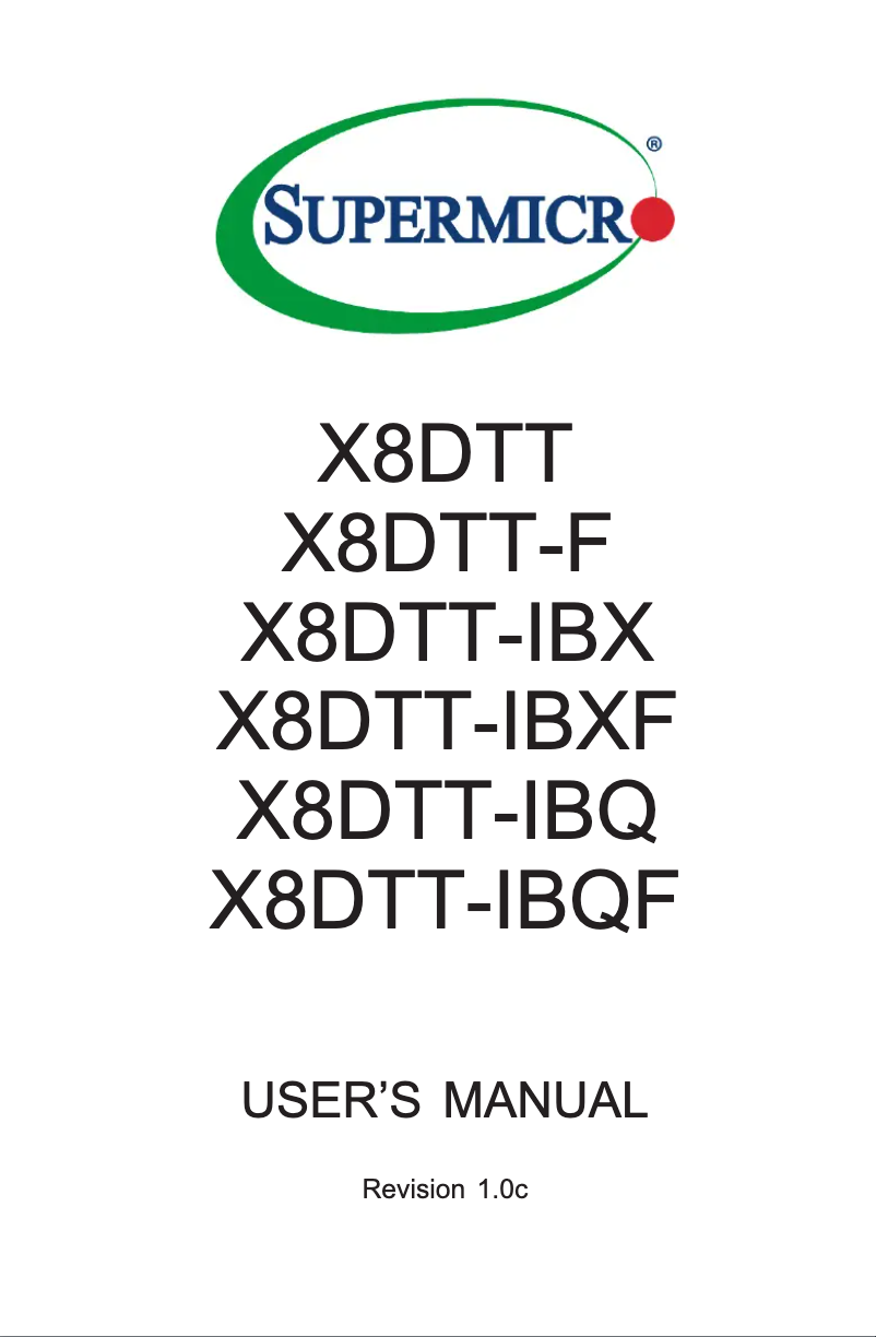 Imagen de la primera página del manual del dispositivo X8DTT