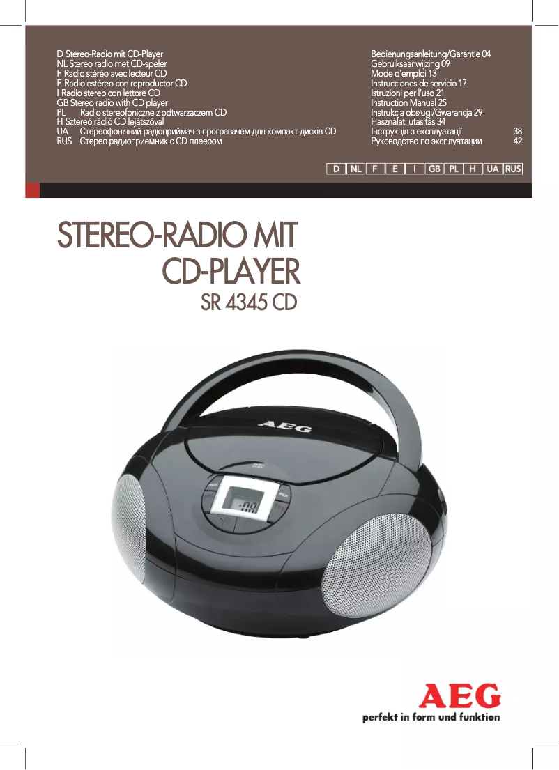 Página 1 del manual Manual de usuario AEG SR 4345