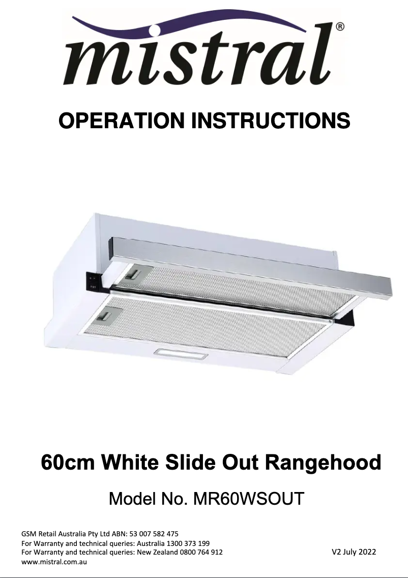 Imagen de la primera página del manual del dispositivo MR60WSOUT
