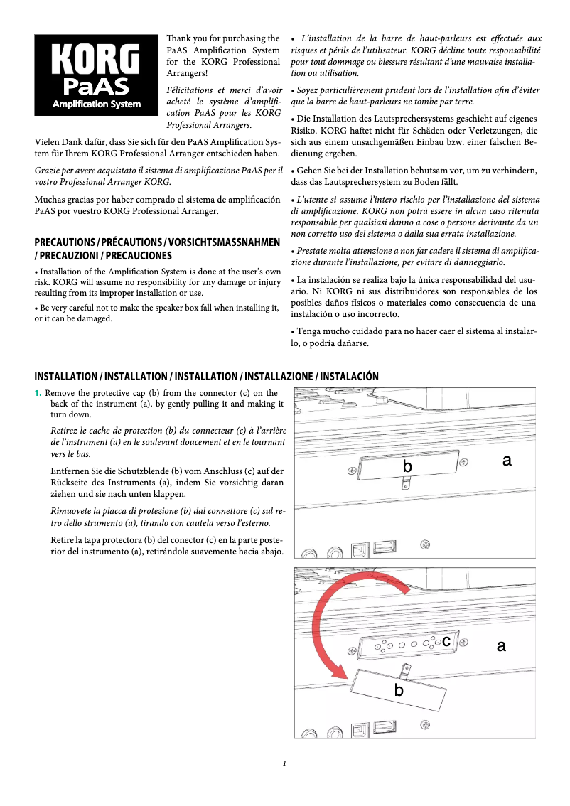 Página 1 del manual Manual de usuario Korg Pa3x Musikant