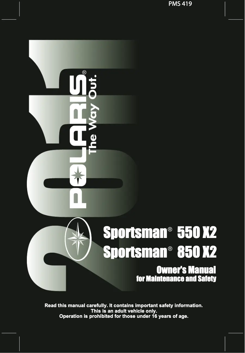 Imagen de la primera página del manual del dispositivo Sportsman 550 X2 (2011)