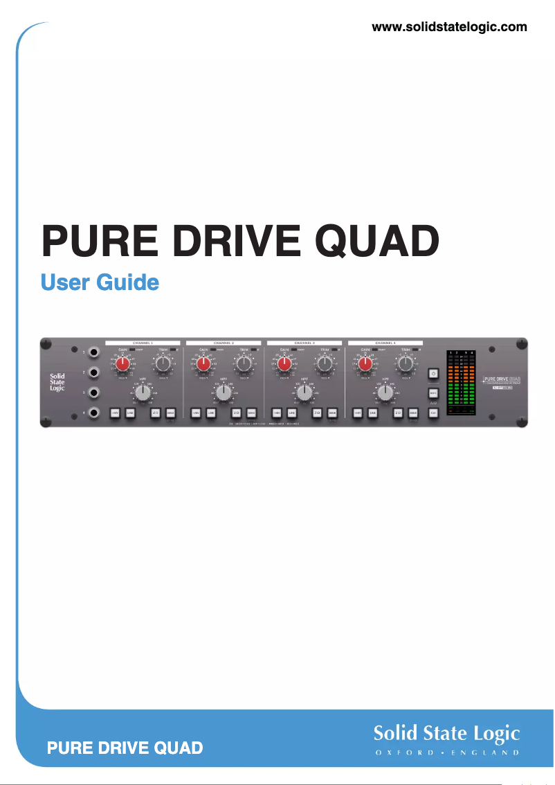 Página 1 del manual Manual de usuario Solid State Logic PURE DRIVE QUAD
