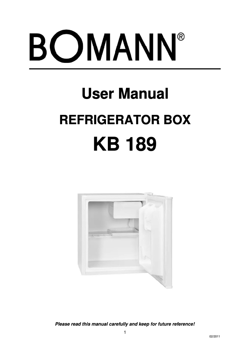 Imagen de la primera página del manual del dispositivo KB 189