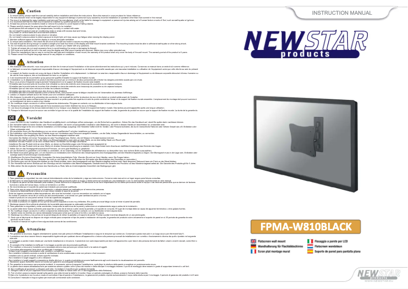 Página 1 del manual Manual de usuario Newstar FPMA-W810