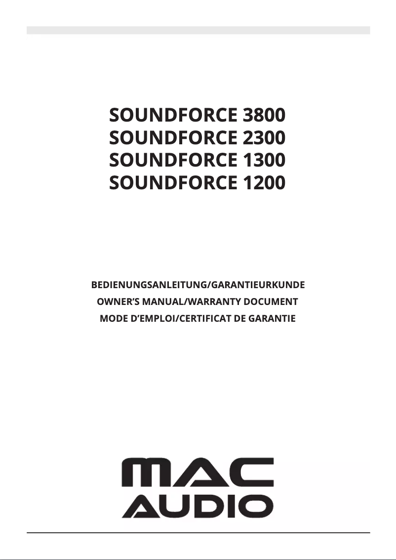 Página nº 1 - Manual de usuario Mac Audio Soundforce 1200