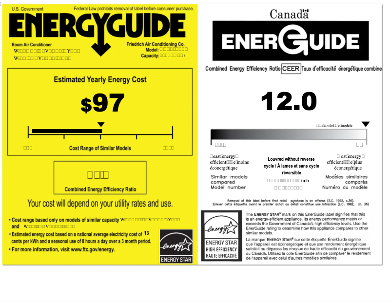 Página nº 1 - Etiqueta energética Friedrich KCS12A30A