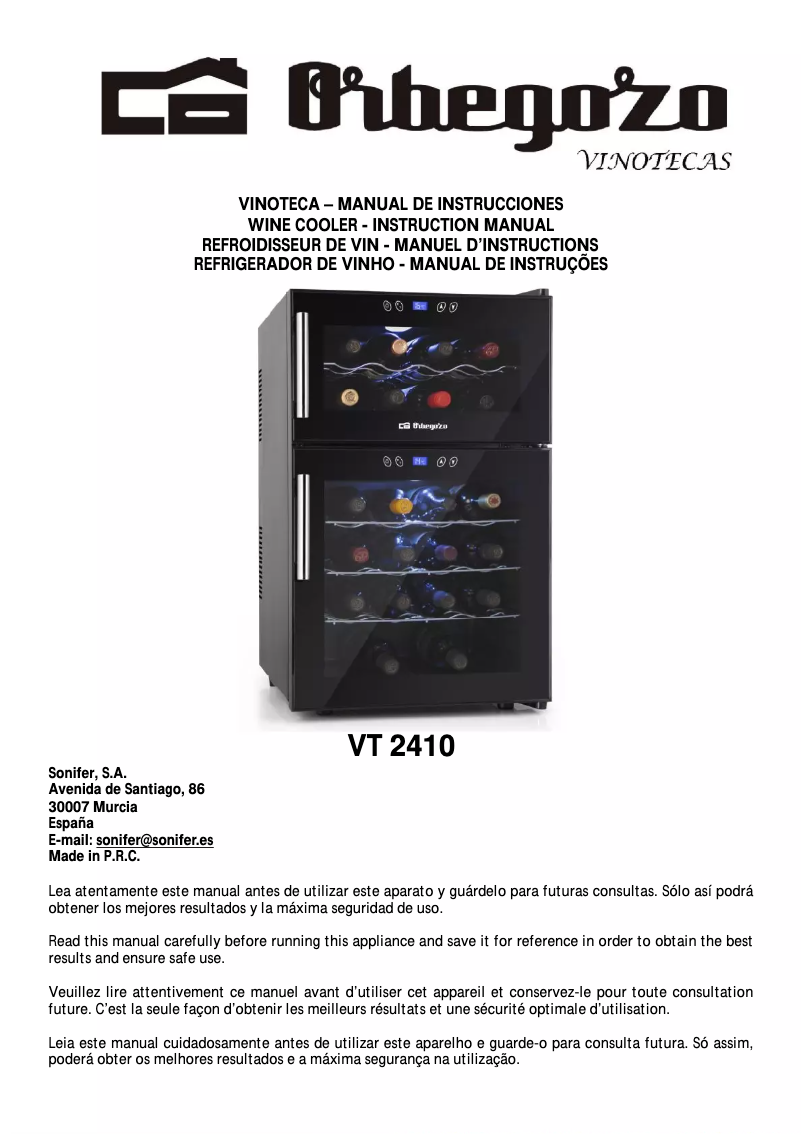 Página nº 1 - Manual de usuario Orbegozo VT 2410