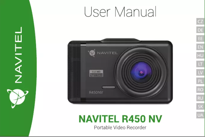 Imagen de la primera página del manual del dispositivo R450 NV