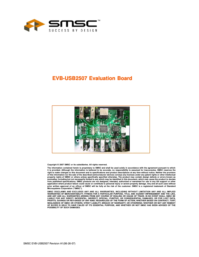 Imagen de la primera página del manual del dispositivo EVB-USB2507