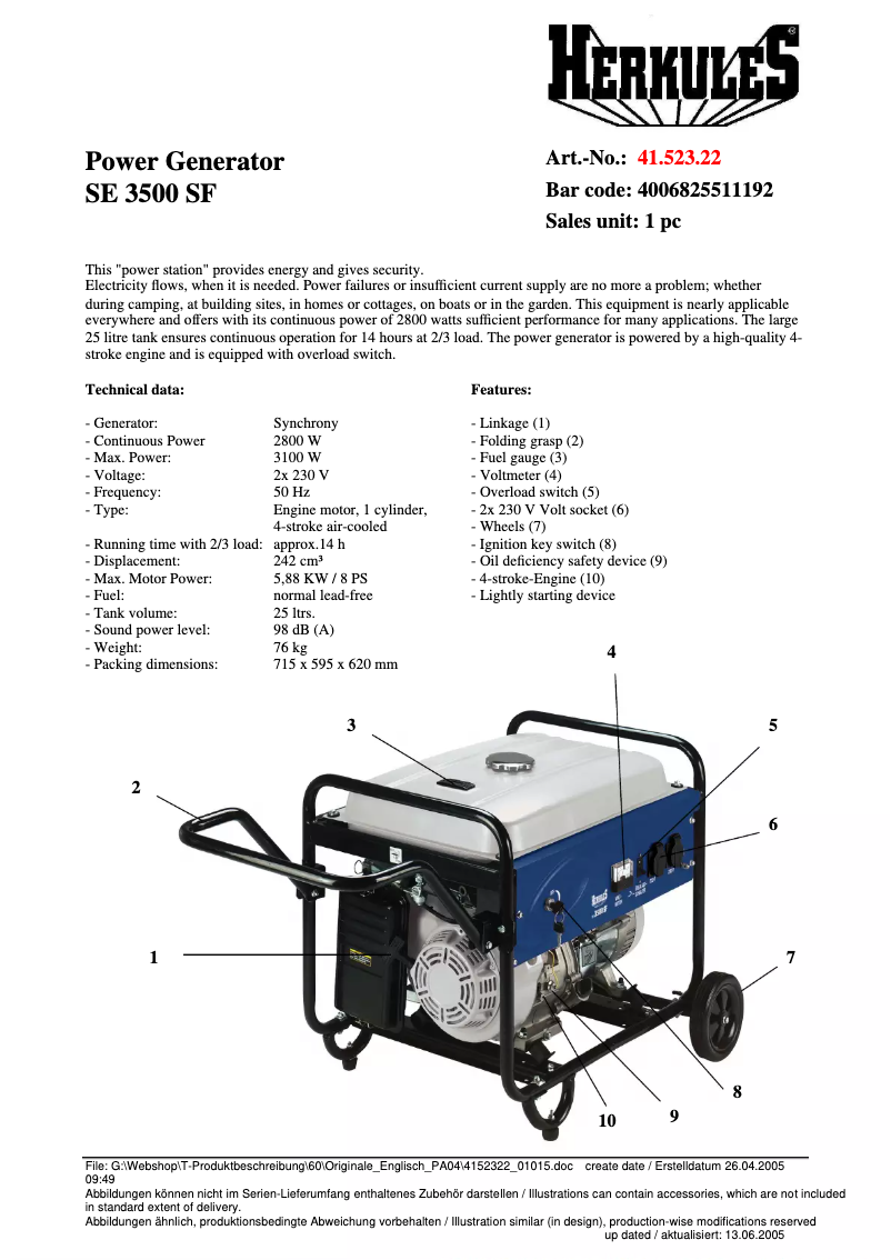 Página 1 del manual Manual de usuario Herkules ST 3500 SF