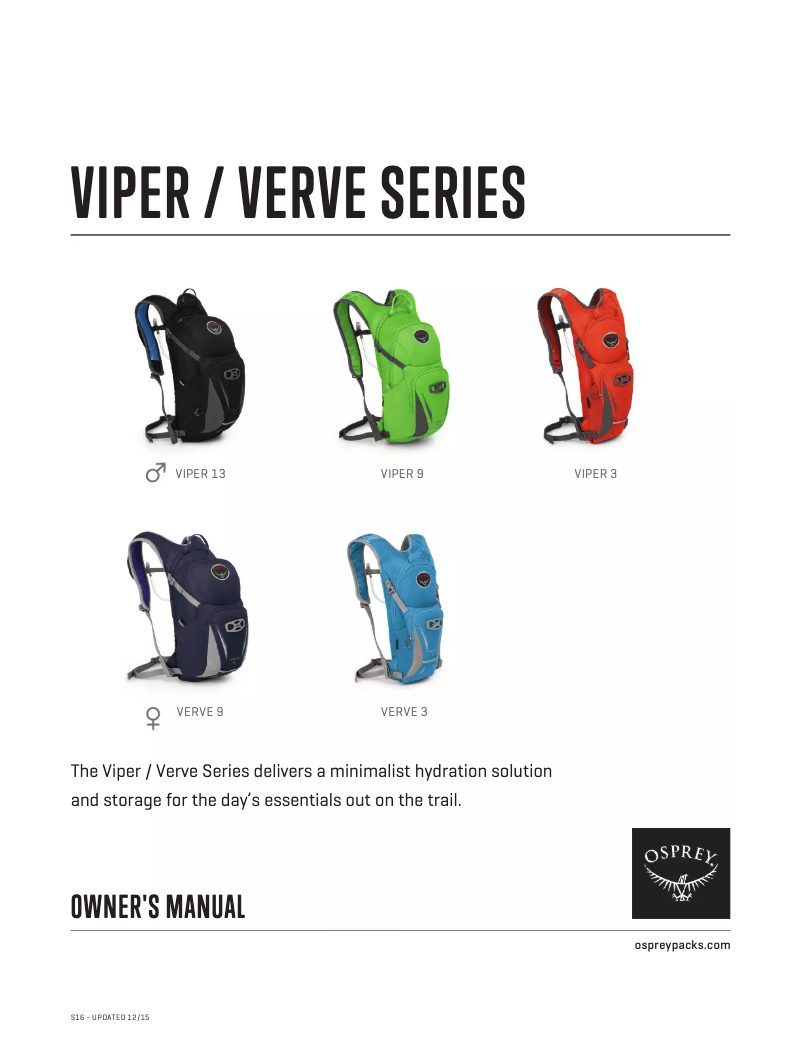 Página 1 del manual Manual de usuario Osprey Verve 3