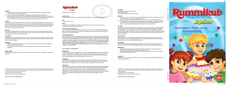 Imagen de la primera página del manual del dispositivo Rummikub Junior