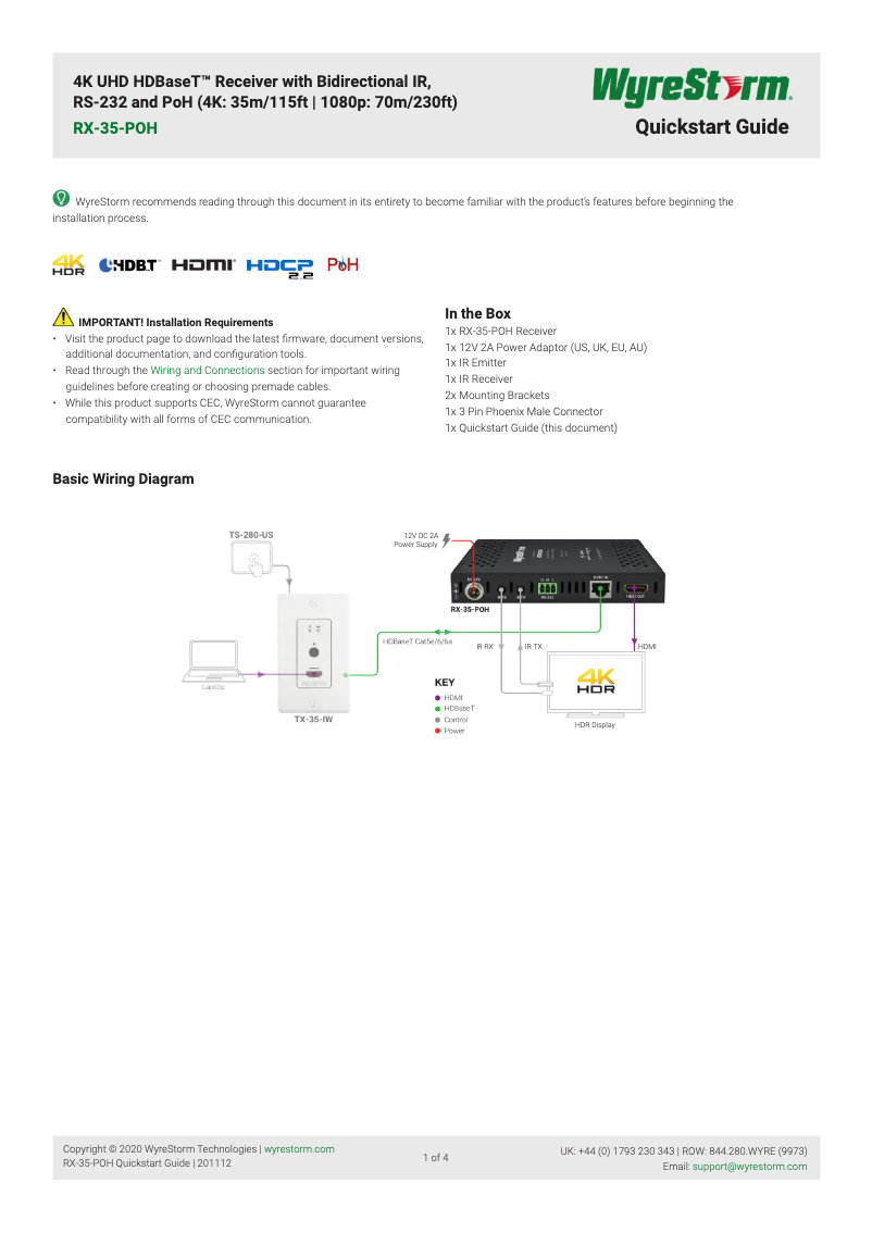 Página 1 del manual Manual de usuario WyreStorm RX-35