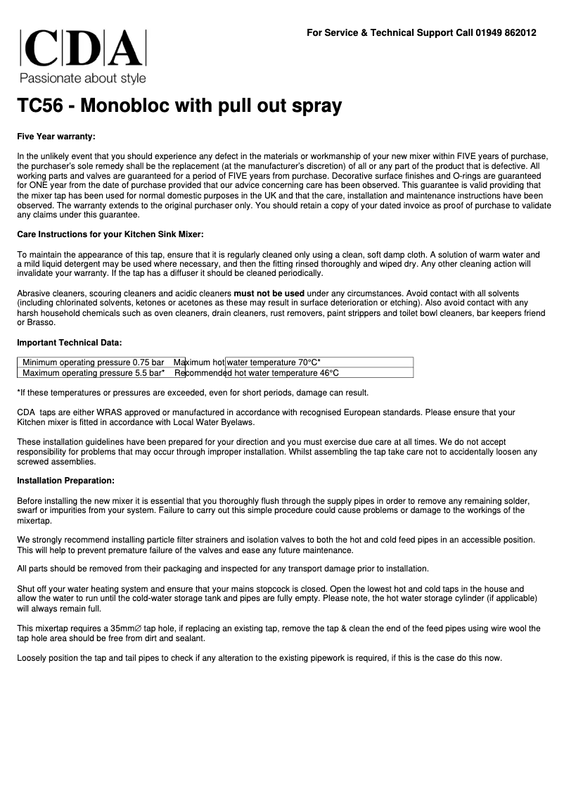 Página nº 1 - Manual de usuario CDA TC56CH