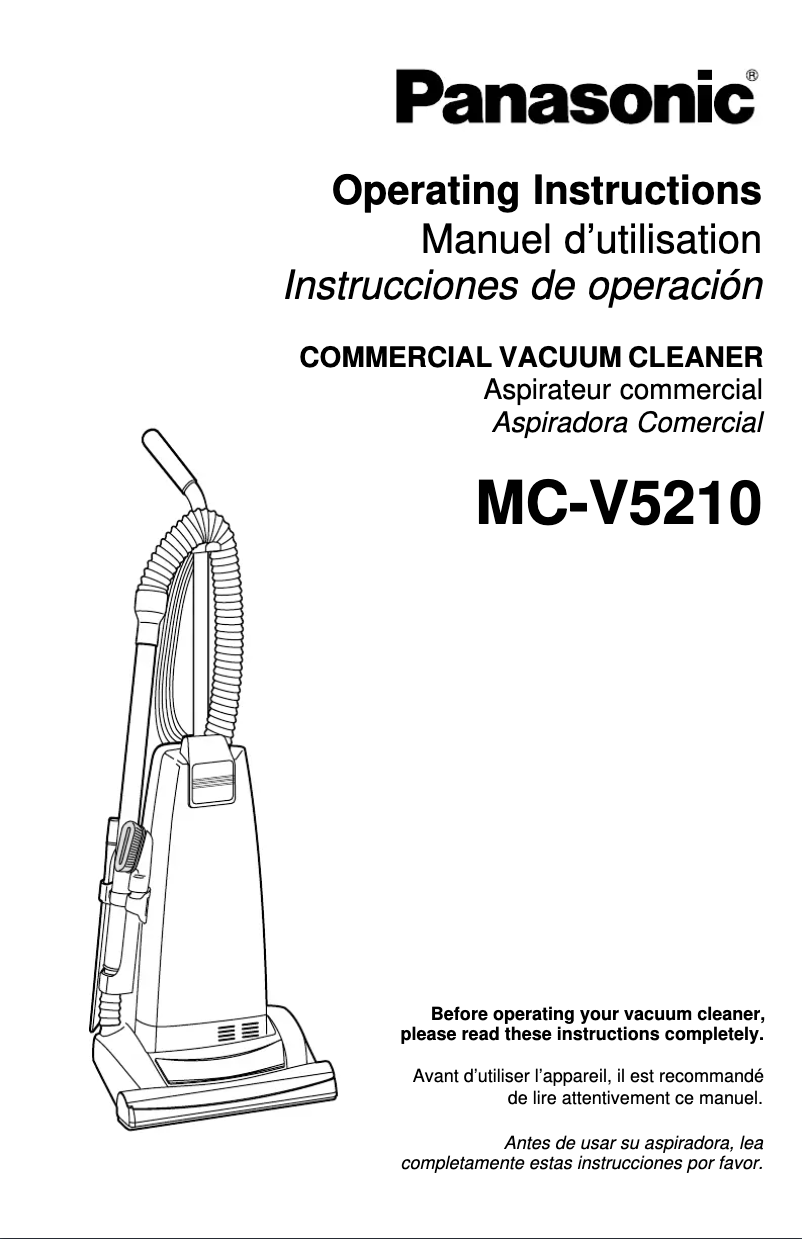 Página 1 del manual Manual de usuario Panasonic MC-V5210