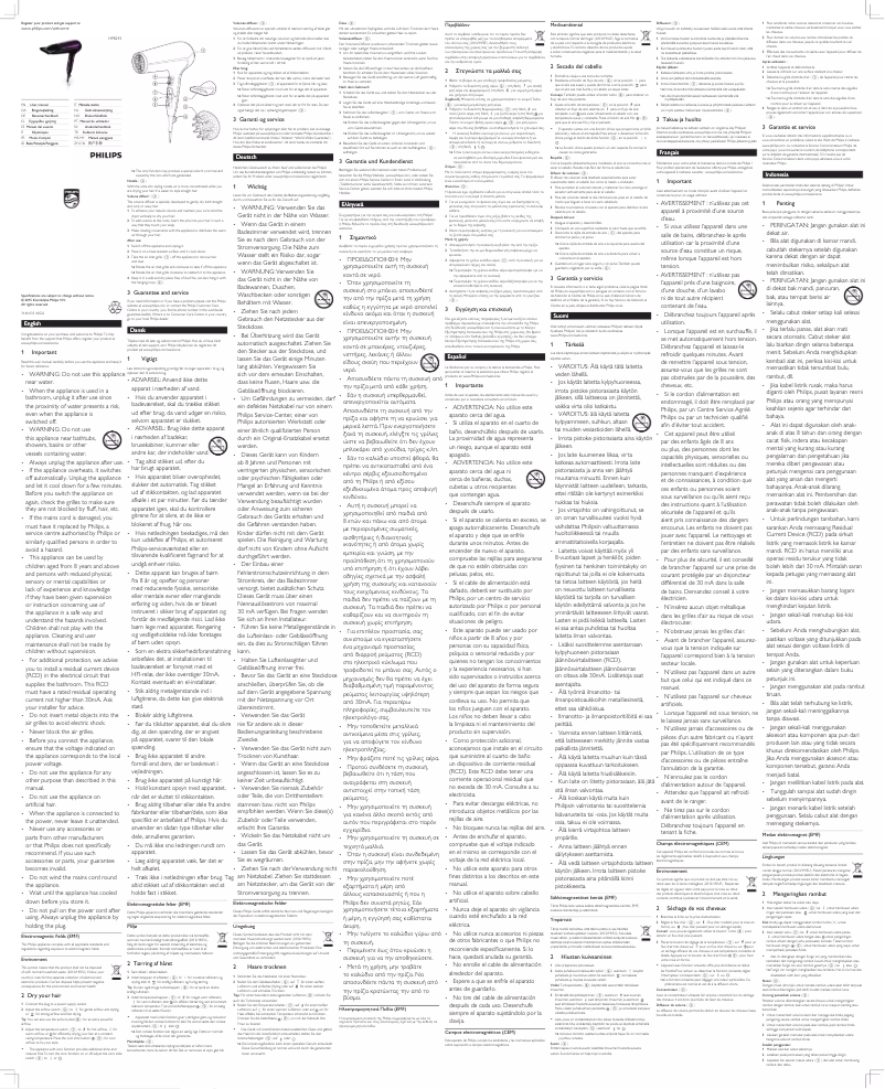 Página 1 del manual Manual de usuario Philips KeraShine HP8243