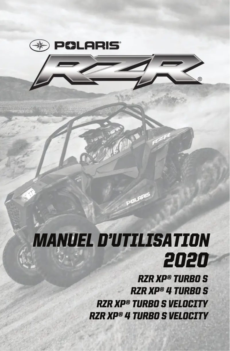 Imagen de la primera página del manual del dispositivo RZR XP 4 Turbo S Velocity (2020)