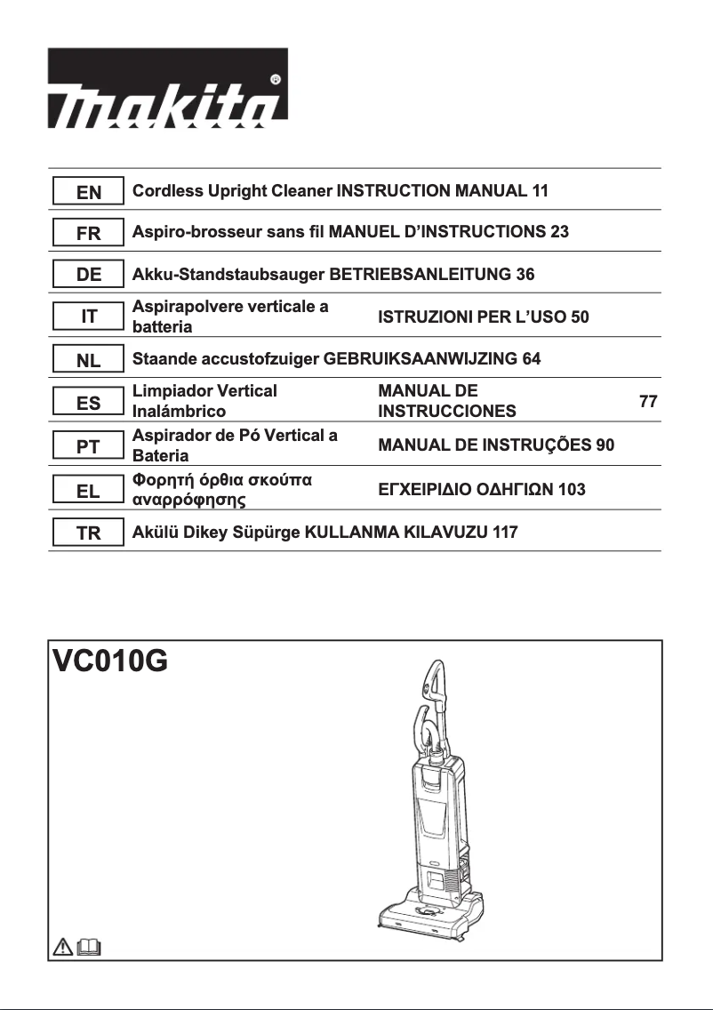 Página 1 del manual Manual de usuario Makita VC010G