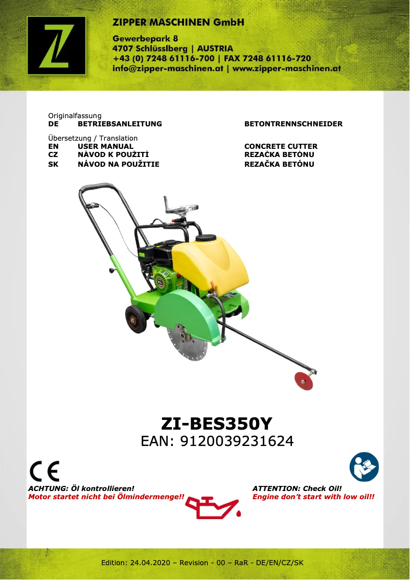 Imagen de la primera página del manual del dispositivo ZI-BES350Y